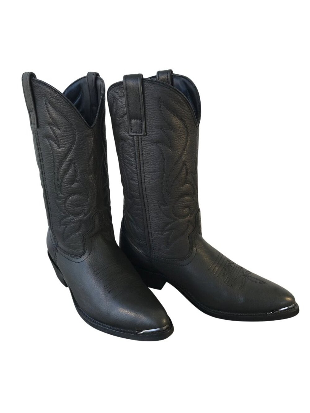 Masterson Mens Black Leather Cowboy Western Boots 9 D